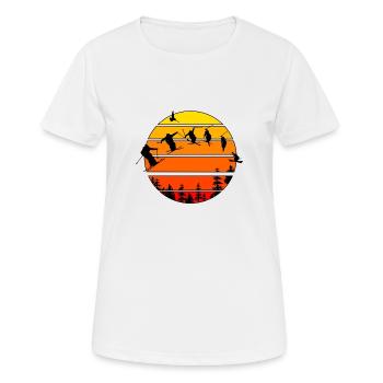 Skifahren Skiurlaub Wintersport Skiurlaub Berge - Frauen T-Shirt atmungsaktiv - Weiß - Vorne - AI Model Female 172 dark (172cm)