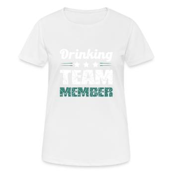 Équipe de consommation d’alcool - T-shirt respirant Femme - blanc - Devant - AI Model Female 172 dark (172cm)