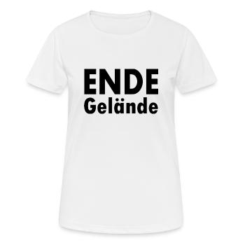 Ende gelände - Frauen T-Shirt atmungsaktiv - Weiß - Vorne - AI Model Female 172 dark (172cm)