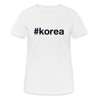 KOREA Hashtag - Frauen T-Shirt atmungsaktiv - Weiß - Vorne - AI Model Female 172 dark (172cm)