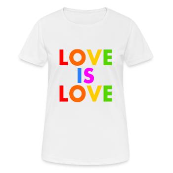 Love is love - T-shirt respirant Femme - blanc - Devant - AI Model Female 172 dark (172cm)