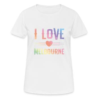 I Love Melbourne - Frauen T-Shirt atmungsaktiv - Weiß - Vorne - AI Model Female 172 dark (172cm)