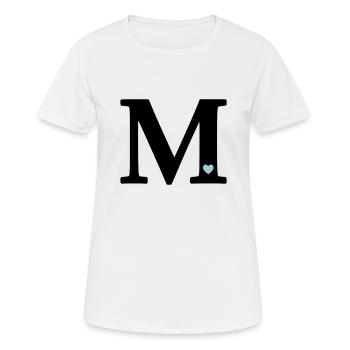Buchstabe M Anfangsbuchstabe - Frauen T-Shirt atmungsaktiv - Weiß - Vorne - AI Model Female 172 dark (172cm)