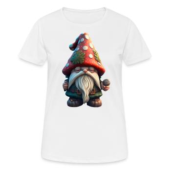 Verschlafener Zwerg mit Fliegenpilzhut Kinder - Frauen T-Shirt atmungsaktiv - Weiß - Vorne - AI Model Female 172 dark (172cm)