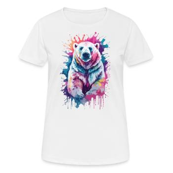 Ours polaire frais sur l’océan Arctique, Arctique, coloré - T-shirt respirant Femme - blanc - Devant - AI Model Female 172 dark (172cm)