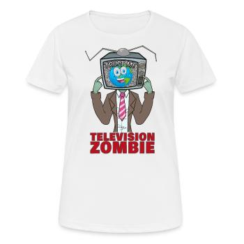 Télévision Zombie TV Zombie - T-shirt respirant Femme - blanc - Devant - AI Model Female 172 dark (172cm)