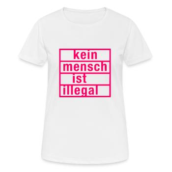 kein mensch ist illegal - Frauen T-Shirt atmungsaktiv - Weiß - Vorne - AI Model Female 172 dark (172cm)