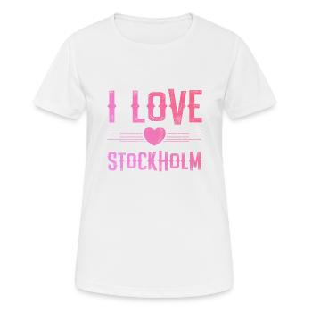 I Love Stockholm - Frauen T-Shirt atmungsaktiv - Weiß - Vorne - AI Model Female 172 dark (172cm)