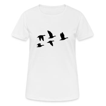 Gans - Frauen T-Shirt atmungsaktiv - Weiß - Vorne - AI Model Female 172 dark (172cm)