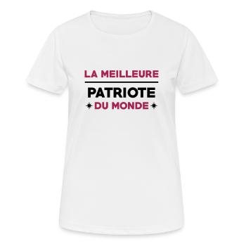 Patriote / Patriotisme / France / Chauvin Français - T-shirt respirant Femme - blanc - Devant - AI Model Female 172 dark (172cm)