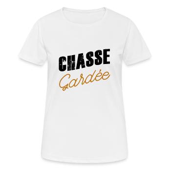 Chasse Gardée T-shirt drôle de chasse chasseurs - T-shirt respirant Femme - blanc - Devant - AI Model Female 172 dark (172cm)