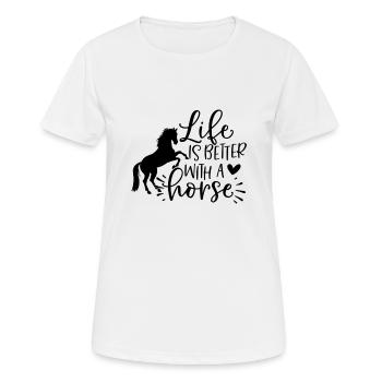 Life is better with a horse - Women's Breathable T-Shirt - white - Front - AI Model Female 172 dark (172cm)