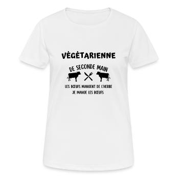 végétarienne de seconde main - T-shirt respirant Femme - blanc - Devant - AI Model Female 172 dark (172cm)
