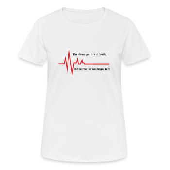 Lebenszeichen Unisex - Frauen T-Shirt atmungsaktiv - Weiß - Vorne - AI Model Female 172 dark (172cm)