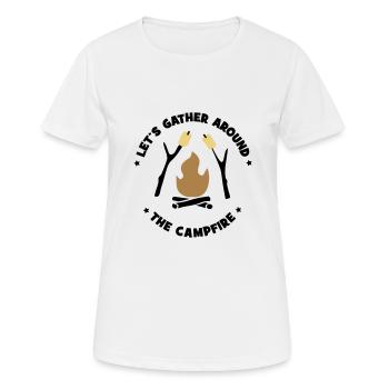Camping - Frauen T-Shirt atmungsaktiv - Weiß - Vorne - AI Model Female 172 dark (172cm)