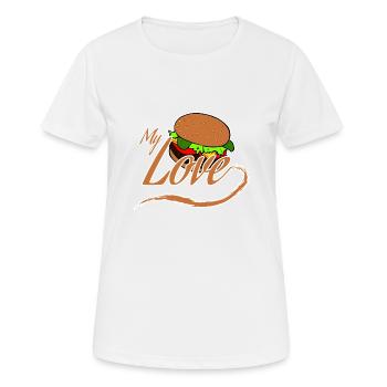 Burger - Frauen T-Shirt atmungsaktiv - Weiß - Vorne - AI Model Female 172 dark (172cm)