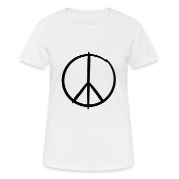 Peacezeichen - Frauen T-Shirt atmungsaktiv - Weiß - Vorne - AI Model Female 172 dark (172cm)