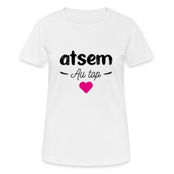 Atsem au top - T-shirt respirant Femme - blanc - Devant - AI Model Female 172 dark (172cm)