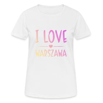 J’aime Varsovie - T-shirt respirant Femme - blanc - Devant - AI Model Female 172 dark (172cm)
