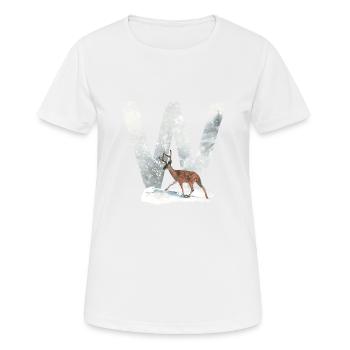 W – caractère décoratif – hiver - T-shirt respirant Femme - blanc - Devant - AI Model Female 172 dark (172cm)