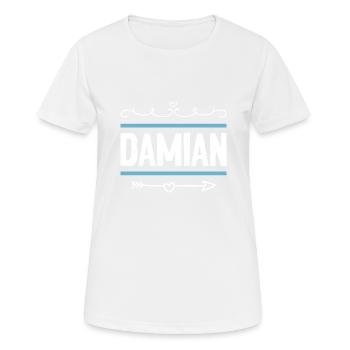 Damian - Frauen T-Shirt atmungsaktiv - Weiß - Vorne - AI Model Female 172 dark (172cm)