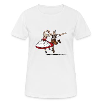 Sauter bavarois Danseur Couple - T-shirt respirant Femme - blanc - Devant - AI Model Female 172 dark (172cm)