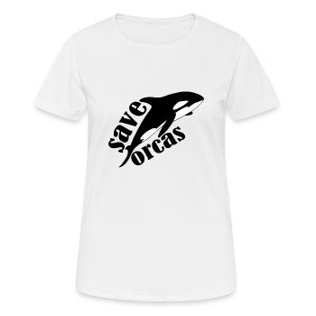 Save the Orcas Killer Whale Killer Whale Gift - Women's Breathable T-Shirt - white - Front - AI Model Female 172 dark (172cm)