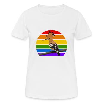 Wiedehopf Vogel Regenbogen Vielfalt Singvogel - Frauen T-Shirt atmungsaktiv - Weiß - Vorne - AI Model Female 172 dark (172cm)