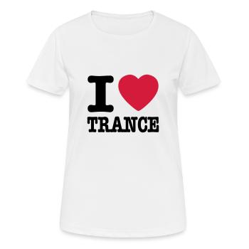 I love trance / I heart trance - T-shirt respirant Femme - blanc - Devant - AI Model Female 172 dark (172cm)