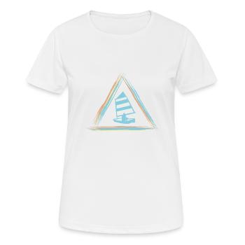 navigation à voile - T-shirt respirant Femme - blanc - Devant - AI Model Female 172 dark (172cm)