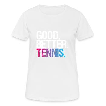 Tennis - Frauen T-Shirt atmungsaktiv - Weiß - Vorne - AI Model Female 172 dark (172cm)