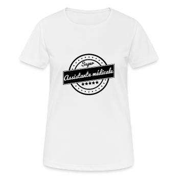 Super assistante médicale - T-shirt respirant Femme - blanc - Devant - AI Model Female 172 dark (172cm)
