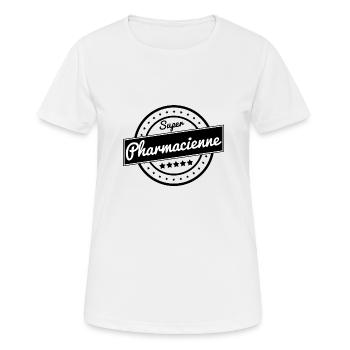 Super pharmacienne - T-shirt respirant Femme - blanc - Devant - AI Model Female 172 dark (172cm)