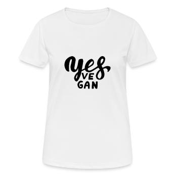 Yes vegan - T-shirt respirant Femme - blanc - Devant - AI Model Female 172 dark (172cm)