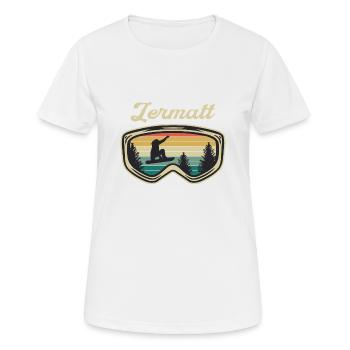 Zermatt Ski Sknowboard - Frauen T-Shirt atmungsaktiv - Weiß - Vorne - AI Model Female 172 dark (172cm)
