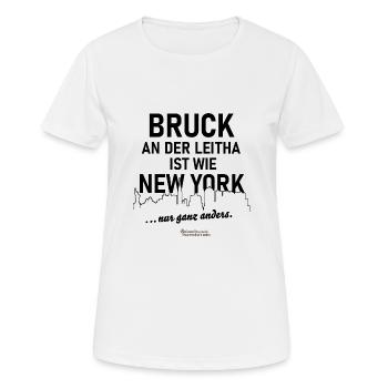 Bruck an der Leitha - Frauen T-Shirt atmungsaktiv - Weiß - Vorne - AI Model Female 172 dark (172cm)