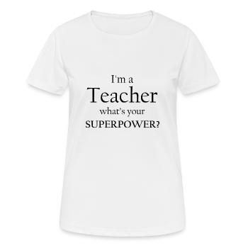 professeur - T-shirt respirant Femme - blanc - Devant - AI Model Female 172 dark (172cm)