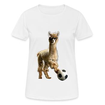 Alpaka - Frauen T-Shirt atmungsaktiv - Weiß - Vorne - AI Model Female 172 dark (172cm)
