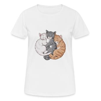 Niedliche Katzen schmusen zusammen für - Frauen T-Shirt atmungsaktiv - Weiß - Vorne - AI Model Female 172 dark (172cm)