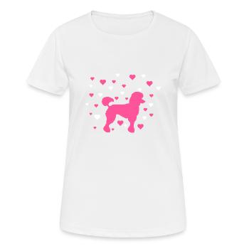 Pudel - Frauen T-Shirt atmungsaktiv - Weiß - Vorne - AI Model Female 172 dark (172cm)