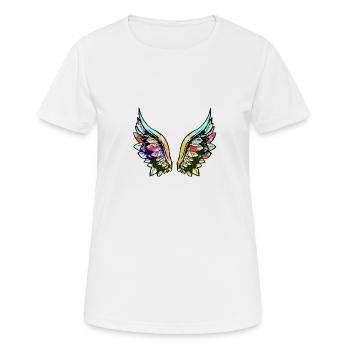 wing fishing wings,wings,watercolor,gray,angel wings - Women's Breathable T-Shirt - white - Front - AI Model Female 172 dark (172cm)