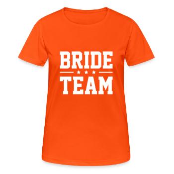 Équipe de la mariée - T-shirt respirant Femme - orange néon - Devant - AI Model Female 172 dark (172cm)