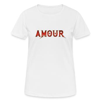 Amour - T-shirt respirant Femme - blanc - Devant - AI Model Female 172 dark (172cm)