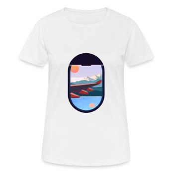 Travel Airplane Windows Paysage Nature - T-shirt respirant Femme - blanc - Devant - AI Model Female 172 dark (172cm)