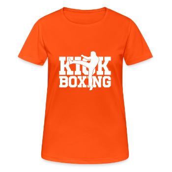 KICKBOXING - Frauen T-Shirt atmungsaktiv - Neonorange - Vorne - AI Model Female 172 dark (172cm)