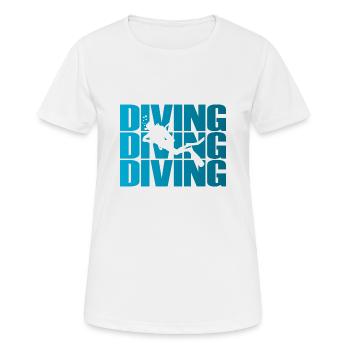 diving - Women's Breathable T-Shirt - white - Front - AI Model Female 172 dark (172cm)
