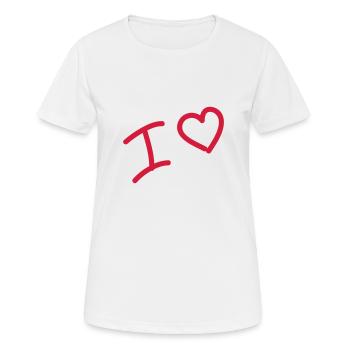 I heart - Ich liebe - Herz - Frauen T-Shirt atmungsaktiv - Weiß - Vorne - AI Model Female 172 dark (172cm)