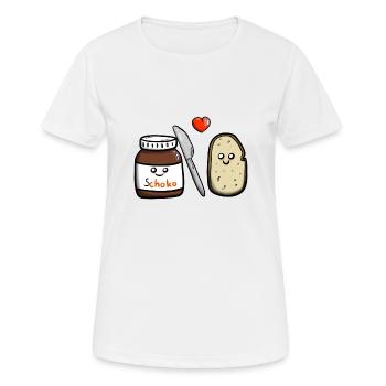 Schoko-Liebe - Frauen T-Shirt atmungsaktiv - Weiß - Vorne - AI Model Female 172 dark (172cm)