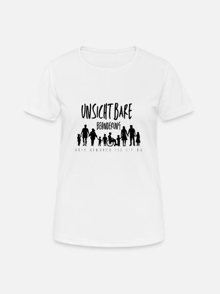 unsichtbare Behinderung - Frauen T-Shirt atmungsaktiv - Weiß