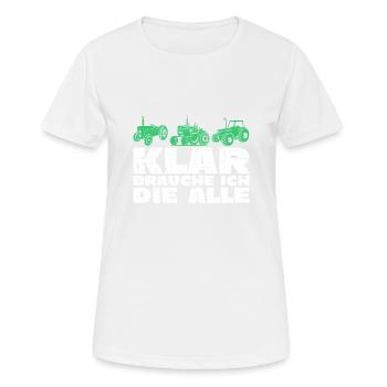 Traktor Trekker Lustiger Spruch - Frauen T-Shirt atmungsaktiv - Weiß - Vorne - AI Model Female 172 dark (172cm)